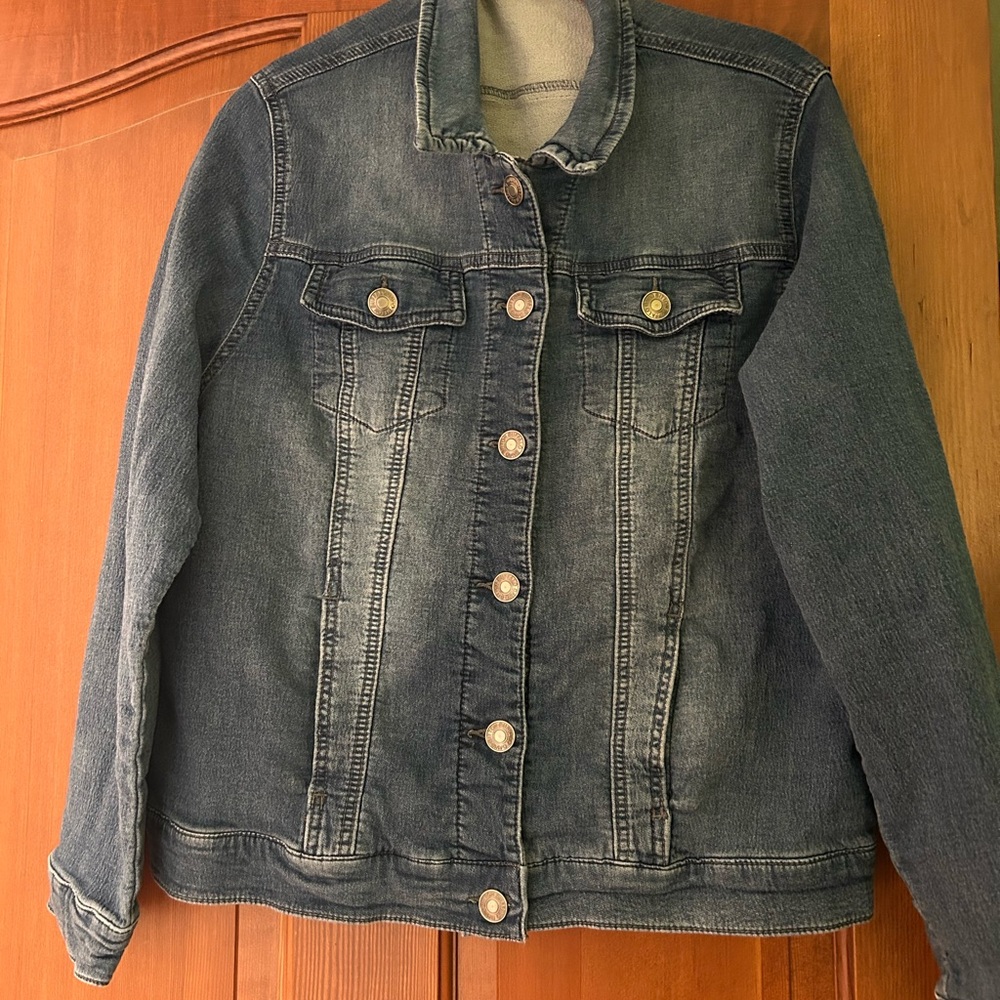 Buffalo David Bitton Womens Washed Denim Jacket - Dark Blue